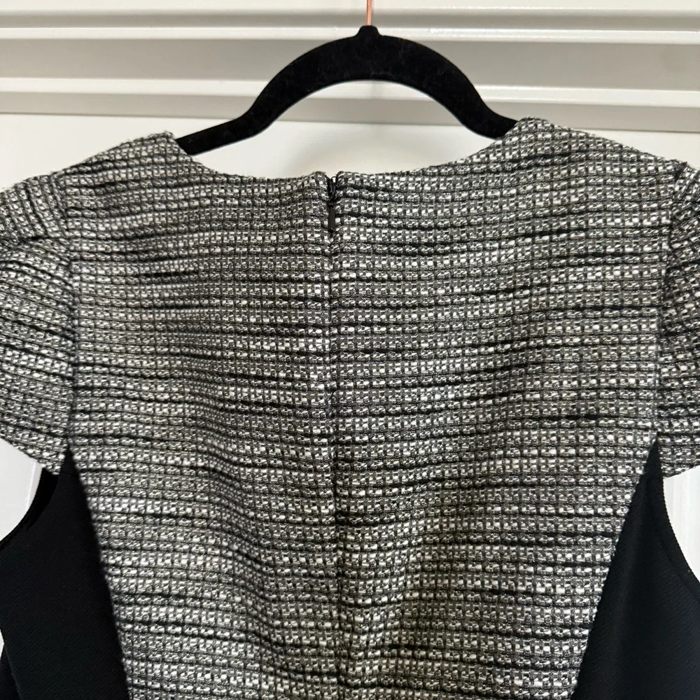 Moulinette Soeurs Anthropologie Black Gray Metallic Tweed Sheath Dress 6P Y2K - Picture 12 of 15